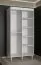Schmaler Schiebetürenschrank mit einer Spiegeltür Jotunheimen 73, Farbe: Weiß - Abmessungen: 208 x 100,5 x 62 cm (H x B x T)