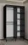 Moderner Schiebetürenschrank mit fünf Fächer Jotunheimen 268, Farbe: Schwarz - Abmessungen: 208 x 120,5 x 62 cm (H x B x T)