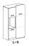 Jugendzimmer - Highboard Dennis 05, Farbe: Esche Grün - Abmessungen: 144 x 80 x 40 cm (H x B x T)