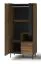 Schrank Mairenke 01, Farbe: Walnuss / Schwarz matt - Abmessungen: 191 x 88 x 55 cm (H x B x T)