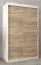 120 cm breiter Kleiderschrank mit 5 Fächern und 2 Türen | Farbe: Sonoma Eiche / Weiß Abbildung