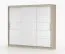 2,5 Meter breiter Kleiderschrank / Schiebetürenschrank Eiche / Weiß | Cevennen 04 | 218 x 250 x 61 cm | 3 Türen | 12 Fächer | Front in Holzoptik