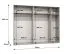Drehtürenschrank mit 2,5 Meter breite | Farbe: Walnuss | fünf Türen | Soft-Close-Funktion | drei Fächer | Griffe: Silber | drei Kleiderstangen | Kleiderschrank