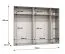Schlafzimmerschrank mit Spiegel | Farbe: Schwarz | Kleiderschrank | Griffe: Gold | 3 Fächer | 3 Kleiderstangen | Maße: 250 x 52 x 202 cm | ABS-Kanten | Soft-Close-Funktion