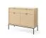 Kommode | Farbe: Eiche Vicenza | geriffelte Front | Griffe & Beine: Schwarz | 2 Schubladen | Maße: 104 x 39 x 83 cm | 2 Türen | ABS-Kanten | 4 Fächer