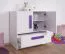 Kinderzimmer - Kommode Walter 08, Farbe: Weiß Hochglanz / Lila - 85 x 80 x 40 cm (H x B x T)