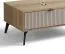 Couchtisch mit 1 Fach | 95 x 60 x 38,5 cm | Eiche Cremona / Beige | 1 Schublade | ABS-Kantenschutz | Beine aus Metall | für Wohnzimmer