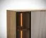 Highboard / Kommode | ABS-Kantenschutz | 102,5 x 35,5 x 123 cm | inkl. LED-Beleuchtung | Beine aus Metall | 6 Fächer | Eiche Cremona / Beige | 3 Türen