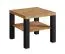 Moderner Couchtisch quadratisch "Temerin" 30a, Eiche Wotan / Mattschwarz, 60 x 60 x 51 cm, kleiner stabiler Fernsehtisch mit Ablagefach und dunklen Beinen