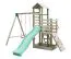 Spielturm 21 inkl. Wellenrutsche, Kletterwand, Sandkasten und Doppelschaukel-Anbau - Abmessungen: 360 x 360 cm (B x T)