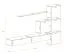 Moderne Wohnwand Kongsvinger 64, Farbe: Weiß Hochglanz / Eiche Wotan - Abmessungen: 200 x 310 x 40 cm (H x B x T), mit sechs Türen