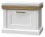 Sitzbank mit Stauraum / Schuhschrank Lotofaga 03, Farbe: Weiß / Walnuss - 51 x 65 x 38 cm (H x B x T)