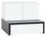 Jugendzimmer - Kommode Marincho 05, 2-teilig, Farbe: Weiß / Schwarz - Abmessungen: 89 x 107 x 95 cm (H x B x T)