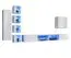 Wohnwand mit Push-to-open Funktion Volleberg 81, Farbe: Weiß - Abmessungen: 150 x 320 x 40 cm (H x B x T), mit acht Türen