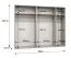 Kleiderschrank / Drehtürenschrank mit drei Kleiderstangen | Farbe: Walnuss | 2,5 Meter breit | drei Fächer | Griffe: Silber | zwei Spiegeltüren