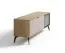 TV-Unterschrank | Eiche Cremona / Beige | ABS-Kantenschutz | 175 x 40,5 x 56 cm | inkl. LED-Beleuchtung | Beine aus Metall | 3 Fächer | 3 Türen