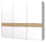 Schwebetürenschrank / Kleiderschrank Faleasiu 10, Farbe: Weiß / Walnuss - Abmessungen: 224 x 272 x 61 cm (H x B x T)
