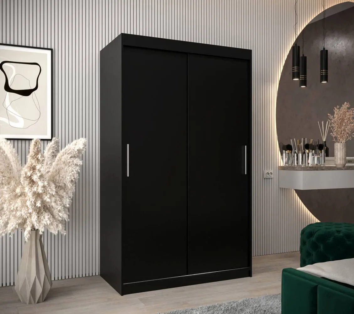 120 cm breiter Kleiderschrank mit 5 Fächern und 2 Türen