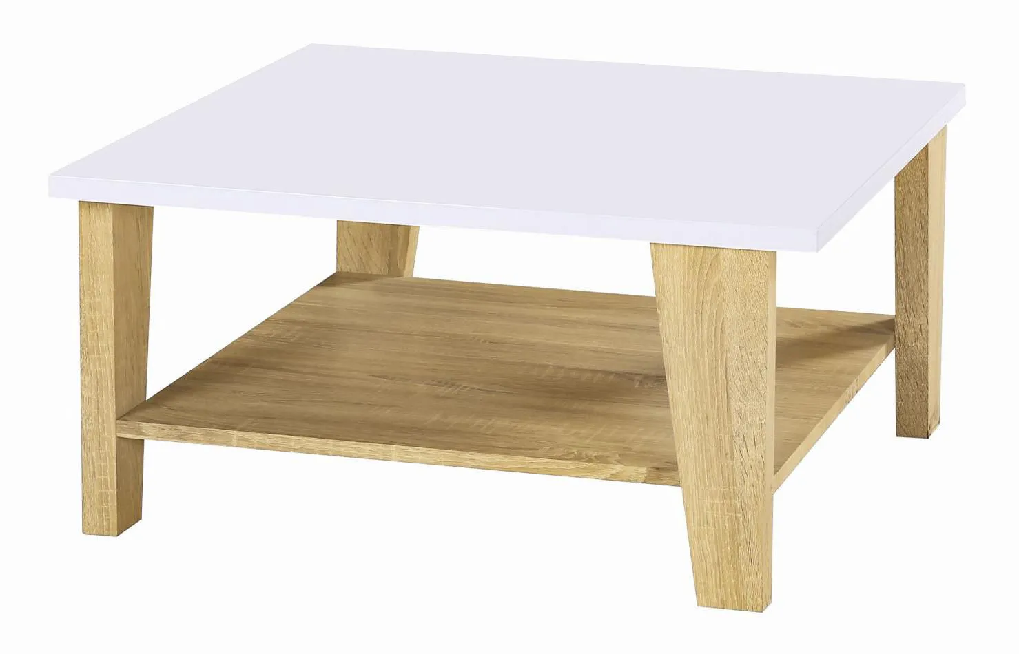 Beistelltisch Couchtisch Farbe: Sonoma Eiche / Weiß 40x80x80 cm, Höhe (cm) 40, Länge/Tiefe (cm) 80, Breite (cm) 80, Material Holzwerkstoff, Farbe Sonoma Eiche / Weiß, Dakoro, Beistelltisch Couchtisch Farbe: Sonoma Eiche / Weiß 40x80x80 cm
