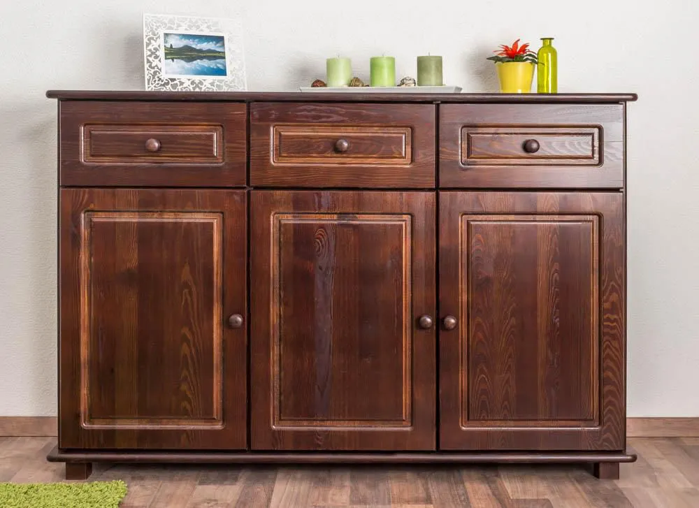 Wohnzimmerschrank, Kommode, 150 cm breit, Türen Anzahl 3, Höhe (cm) 100, Länge/Tiefe (cm) 150, Breite (cm) 45, Massivholz, Material Kiefer massiv, Wohnzimmerschrank, Kommode, 150 cm breit