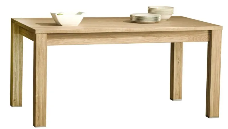 Esstisch ausziehbar Bujari 06 (eckig), Farbe: Natur, Eiche – teilmassiv – 140 – 200 x 90 cm (B x T)