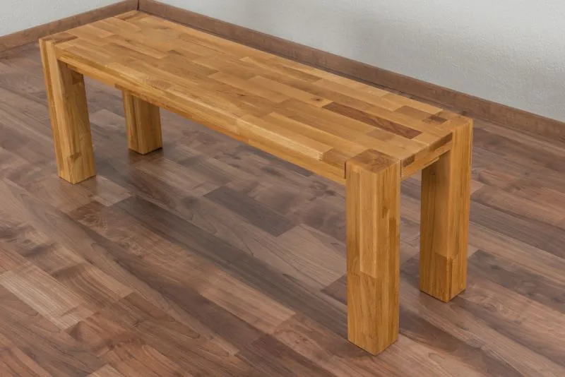 Bank Wooden Nature 133 Eiche massiv - 120 x 33 cm (L x B)