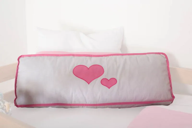 Motiv - Seitenkissen - Farbe: Herz Weiß / Rosa
