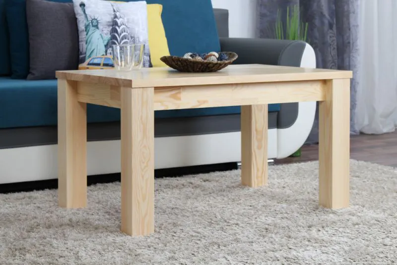 Couchtisch Kiefer massiv Vollholz natur Junco 484 – Abmessung 90 x 60 x 50 cm (B x T x H)