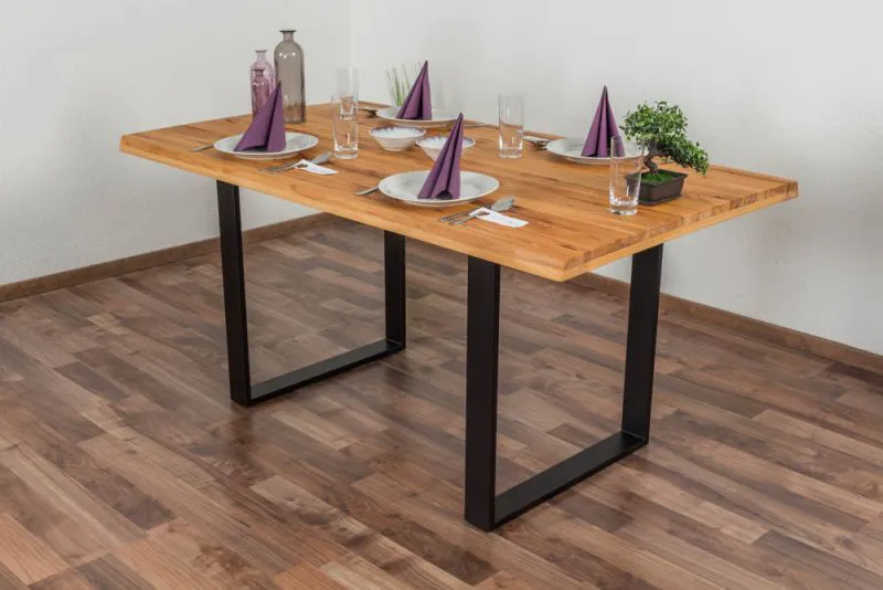 Esstisch Wooden Nature 413 Kernbuche massiv geölt, Tischplatte rustikal - 160 x 90 cm (B x T)