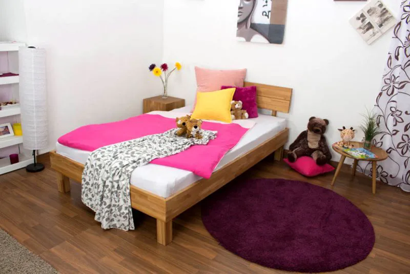 Eiche Futonbett 120 x 200 cm geölt Abbildung