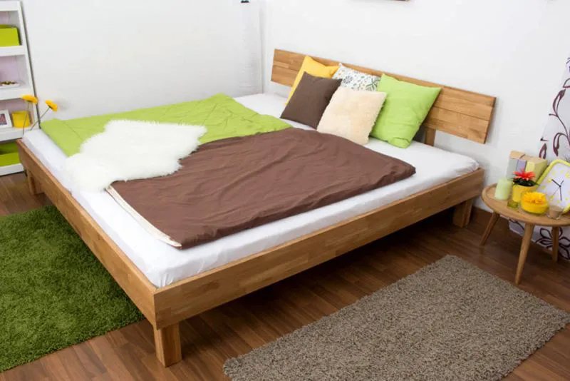 Eiche Futonbett 200 x 200 cm geölt Abbildung