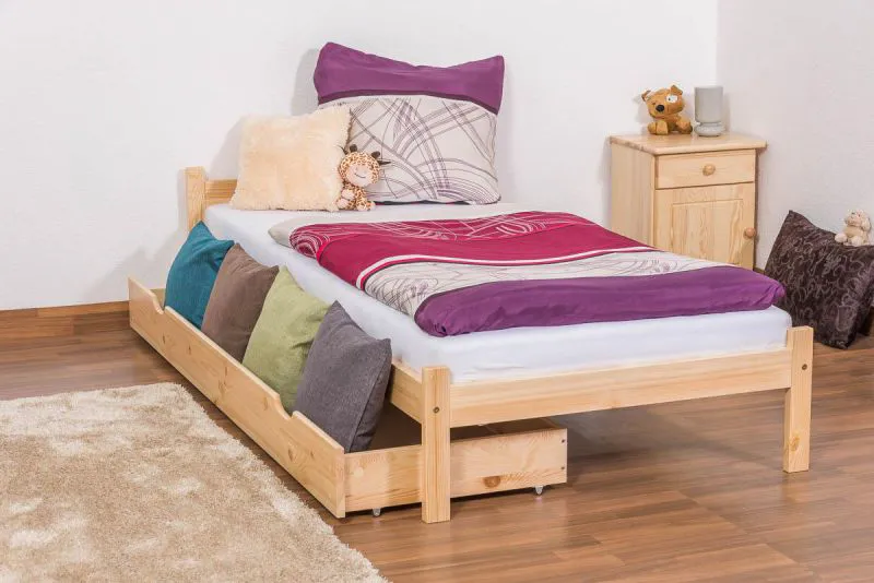 Bett Kiefer 90 x 200 cm Natur Abbildung