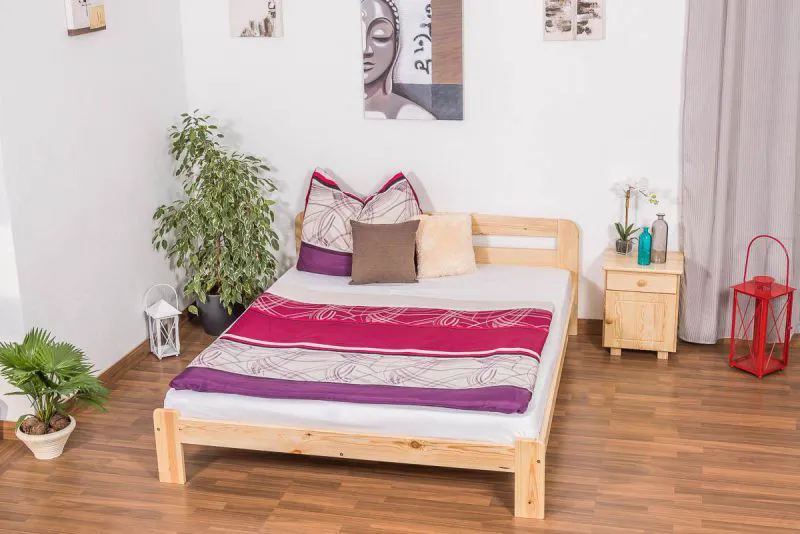 Bett Kiefer 160 x 200 cm Natur Abbildung