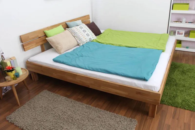 Bett Eiche 200 x 200 cm geölt Abbildung
