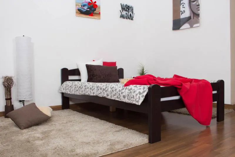 Bett Buche 120 x 200 cm Schokobraun Abbildung