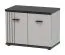 Schuhschrank | 2 Drehtüren | Farbe: Kaschmir / Schwarz | 2 Fächer | Maße: 60 x 32 x 46 cm | Sitzgelegenheit | modernes und schlichtes Design