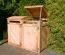 Mülltonnen-Unterstellbox Bergenie 02 aus Massivholz, Lärche natur, 2-fach, 128 x 160 x 84 cm, Mülltonnenbox, für 2 Mülltonnen, Abfalltonnenverkleidung