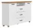 Kommode Cuenca 03, Farbe: Eiche / Weiß - Abmessungen: 99 x 155 x 39 cm (H x B x T)
