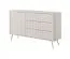 Moderne Kommode mit drei Schubladen Sloughia 04, mit zwei Fächer, Farbe: Beige, ABS-Kantenschutz, hochwertiges Material, Maße: 81 x 138 x 38 cm