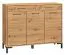 Kommode Pandrup 14, Farbe: Eiche - Abmessungen: 94 x 120 x 34 cm (H x B x T), mit 3 Türen, 2 Schubladen und 7 Fächern