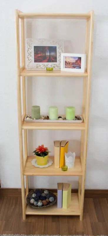 Regal, Küchenregal, Wohnzimmerregal, Bücherregal - 50 cm breit, Kiefer Holz-Massiv, Farbe: Natur Abbildung