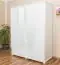 Kleiderschrank Kiefer Vollholz massiv weiß Junco 02 - Abmessung 195 x 162 x 59 cm