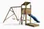 Spielturm / Kletterturm Emil inkl. Doppelschaukel, Sandkasten, Wellenrutsche und Holzdach FSC®