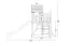 Spielturm K45 inkl. Sandkasten, Anbauturm und Doppelschaukel - Abmessungen: 355 x 187 cm (L x B)