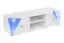 TV-Unterschrank Nevedal 04, Farbe: Weiß Hochglanz - Abmessungen: 50 x 150 x 50 cm (H x B x T), mit LED-Beleuchtung