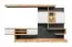 Außergewöhnliche Wohnwand Bjordal 30, Farbe: Eiche Wotan / Anthrazit / Weiß Hochglanz - Abmessungen: 182 x 300 x 45 cm (H x B x T), mit fünf Türen und 10 Fächern