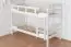 Stockbett für Erwachsene "Easy Premium Line" K11/n, Kopf- und Fußteil mit Löchern, Buche Vollholz massiv Weiß - 90 x 200 cm (B x L), teilbar