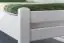 Schlichtes Einzelbett / Gästebett "Easy Premium Line" K1/1h, Liegefläche 90 x 200 cm, massives Buchenholz, weiß lackiert, niedriges Kopf- und Fußteil