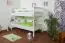 Kinderbett Etagenbett Mario Buche Vollholz massiv weiß lackiert  inkl. Rollrost - 90 x 200 cm, teilbar