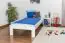 Kinderbett / Jugendbett Kiefer massiv Vollholz weiß lackiert 76, inkl. Lattenrost - Abmessung 90 x 200 cm